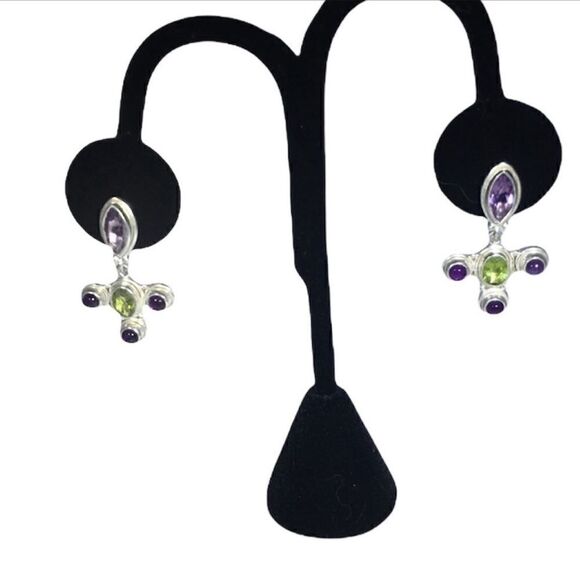 𝅺sajen Offerings sterling amethyst peridot earrings - Picture 1 of 2